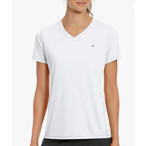 Champion Women's V-Neck Short Sleeve Vapor Select Tee Pullover Size XL White - Picture 1 of 7
